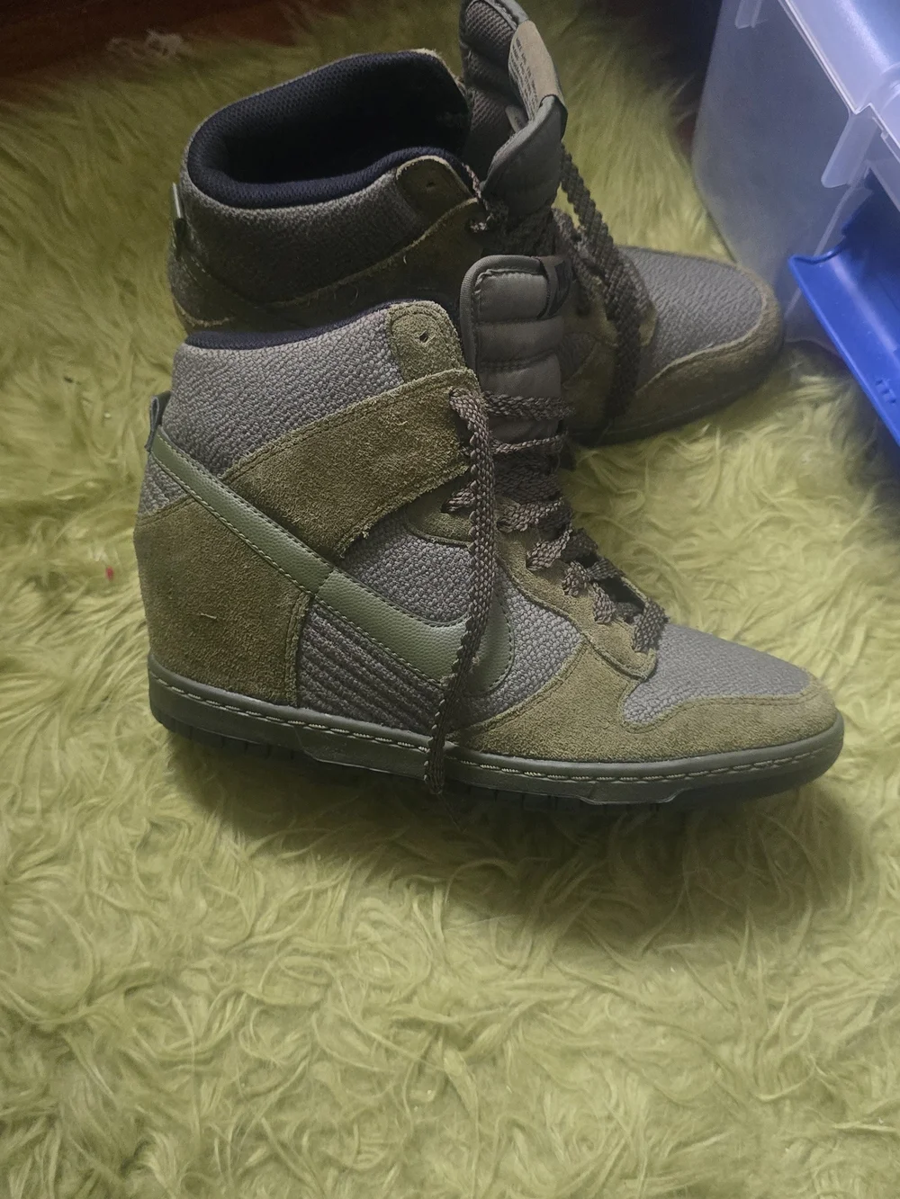 Nike Olive Green Dunk Sky Hi Hidden Wedge 2014 - Picture 1 of 6